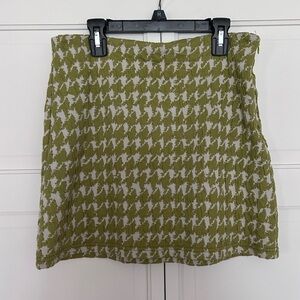 Urban Outfitters green white Candi Jacquard mini skirt size small